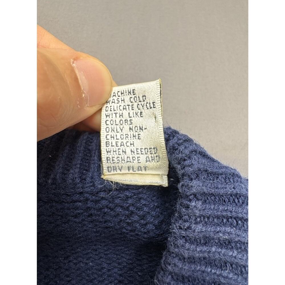 Vintage John Ashford Golf Sweater Mens Large Blue Argyle Embroidered Cotton Knit - Picture 7 of 7